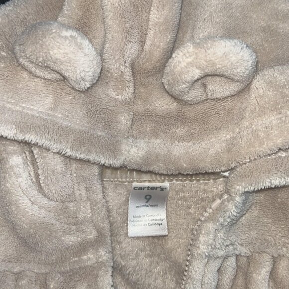 Brand New Grey Carter's Comfy Vest with Cute Hoodie 9 Months NWT - Picture 4 of 5